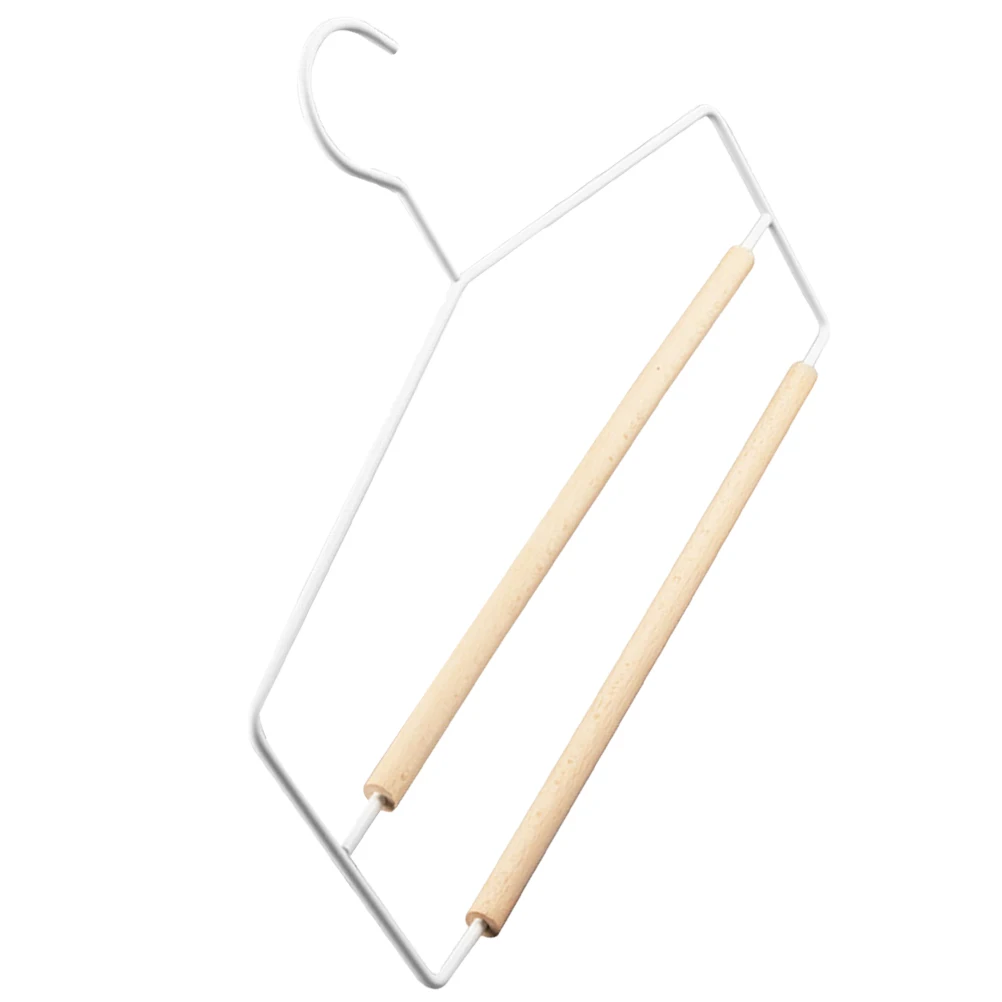 

Multi layer Pants Hangers White 2 tier Clothes Rack Home Wardrobe Space Saving Smooth Edge Protection