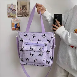 New Sanrio Bag Shoulder Bags Cinnamoroll Kuromi My Melody Student Backpack Tote High Capacity Waterproof Tote Bag Kids Gifts Toy