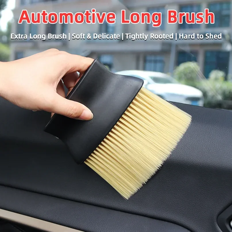 Juego de cepillos para limpieza de polvo en el interior del coche, cepillo suave para limpiar el panel de instrumentos y las rej