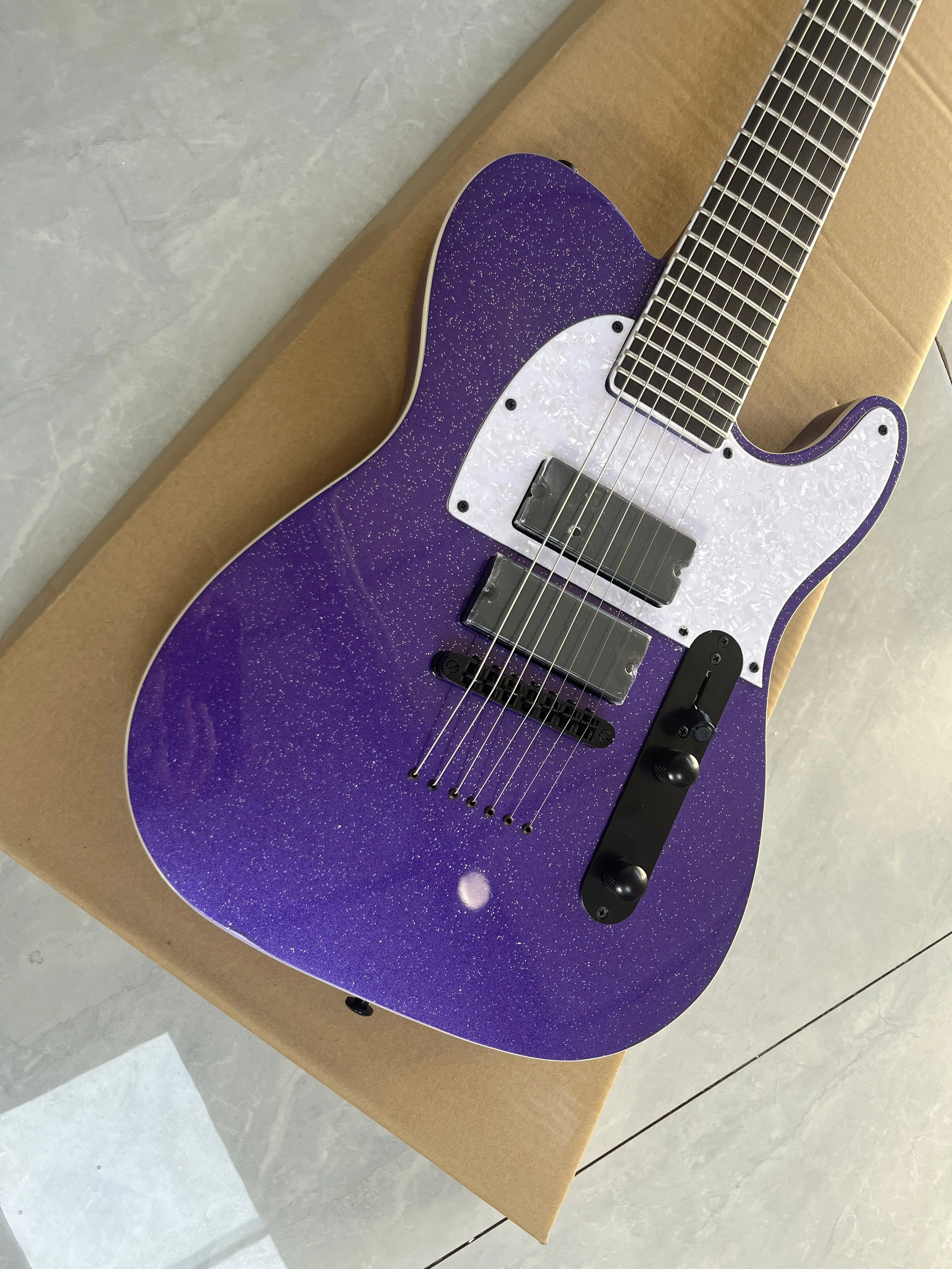 

Factory custom Electric Guitar 7 String purple color Twinkle In Stock