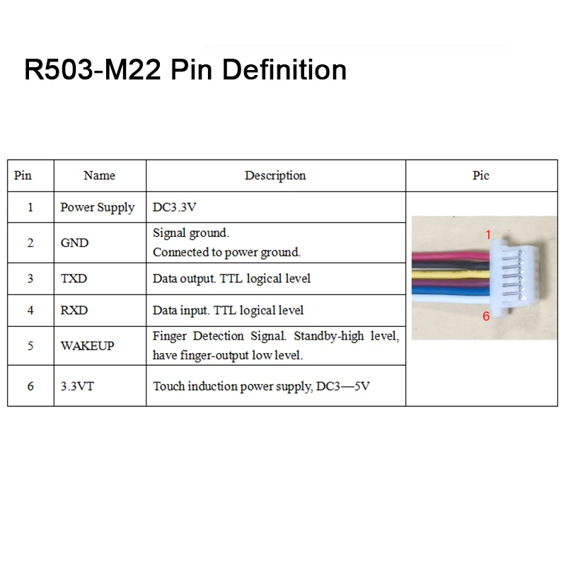 DC3.3V R503-M22 200 Capacity Ring Indicator Light LED Control Round Fingerprint Module Scanner For Arduino Access Control