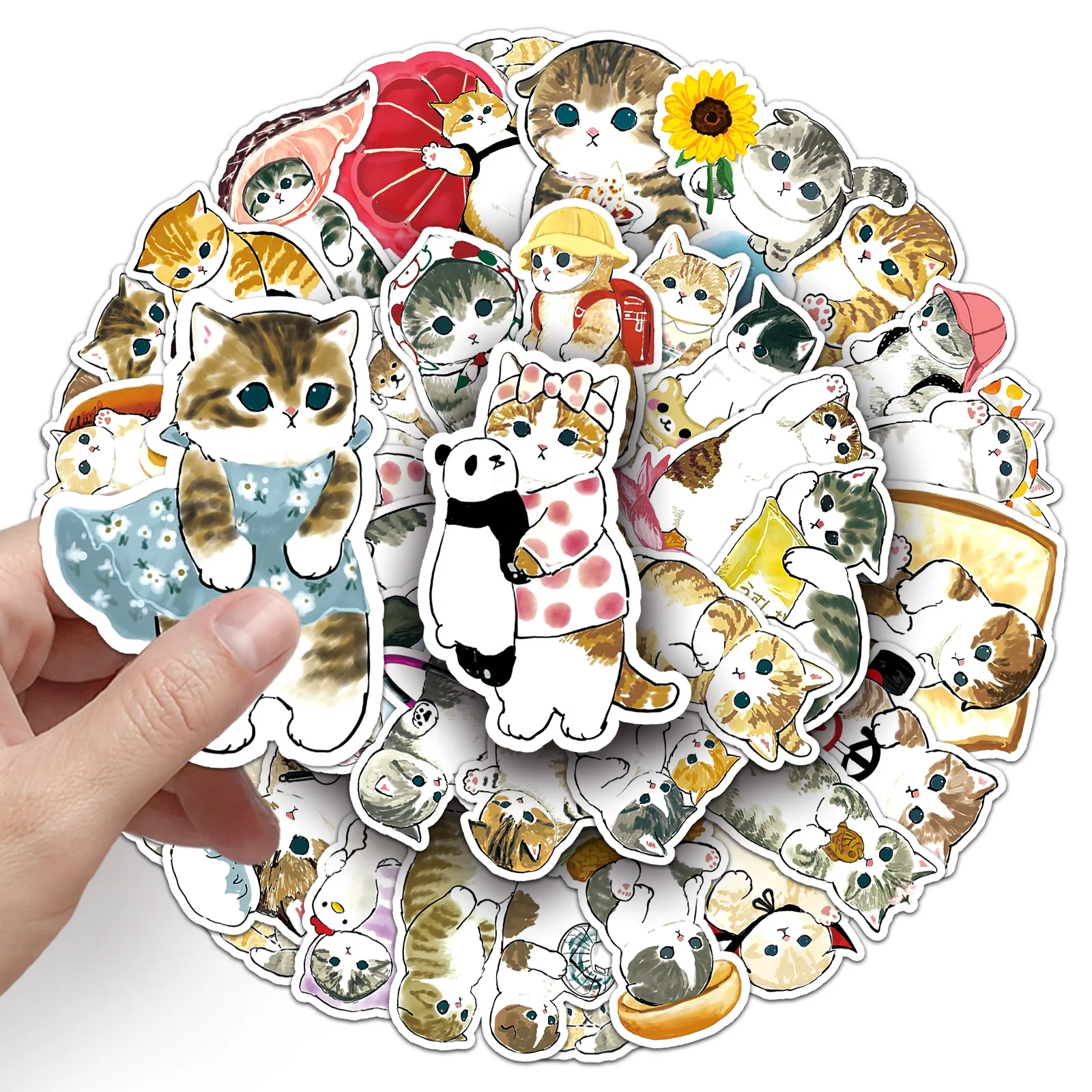 

50PCS Kawaii Cat Animal Cartoon Stickers Funny Decals Toys Phone Water Bottle Luggage Cute Waterproof Graffiti Sticker Gifts