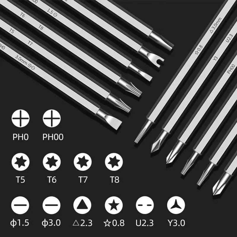 2024 new 12 In 1 Magnetic Screwdriver Set Cross Flat Shaped Screwdriver Head Multifunctional Precision Handheld Maintenance Tool