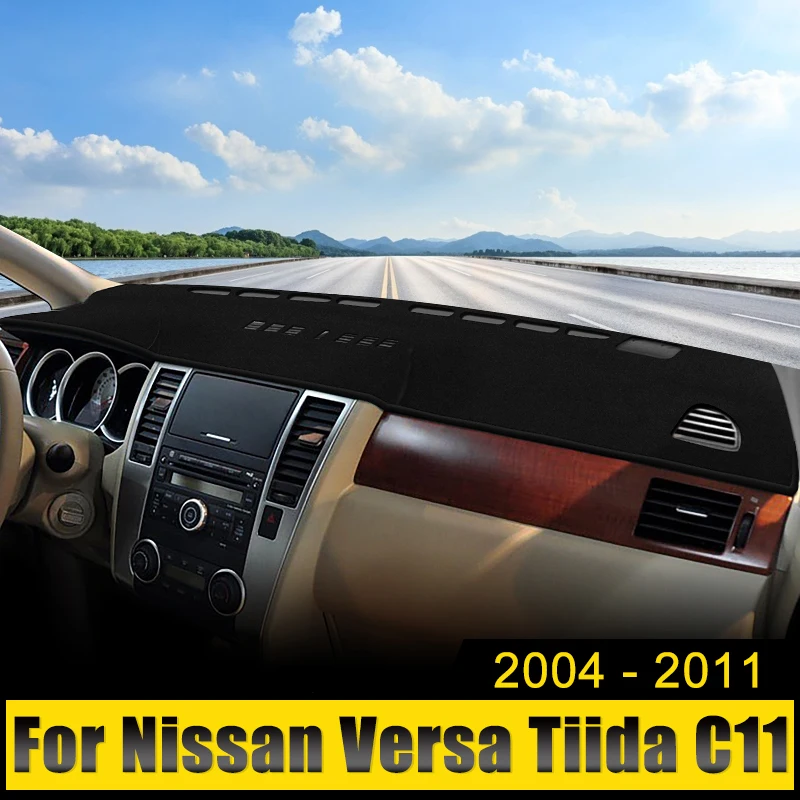 

For Nissan Tiida Versa C11 2004-2006 2007 2008 2009 2010 2011 Car Dashboard Cover Avoid Light Pad Sun Shade Mat Anti-UV Carpet