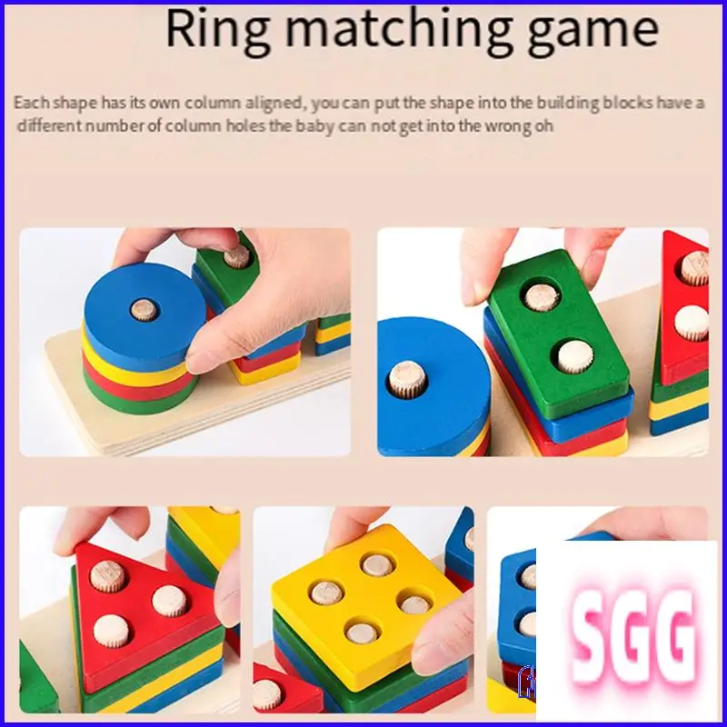 

WW-3 шт. деревянные сортировочные игрушки, блоки распознавания цвета формы, соответствующие головоломке-укладальнике для лет для мальчиков и девочек