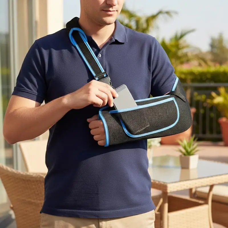 Arm Sling for Broken Arm Adjustable Shoulder Strap Breathable Support for Pediatric Adult Injury Recovery Daily Use