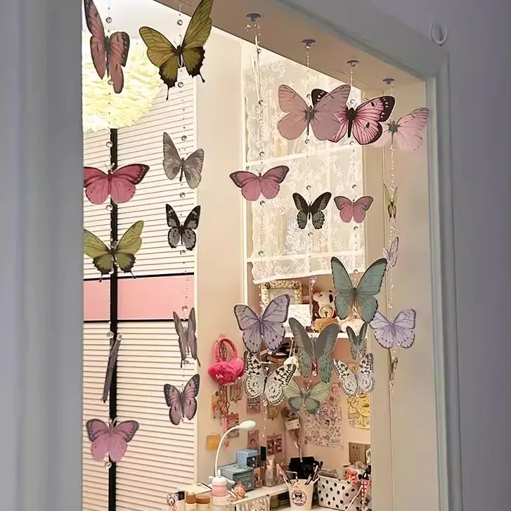 

Декоративная дверная занавеска-украшение, готовое изделие в стиле INS, для спальни, сказочная занавеска из бусин, для оформления спальни