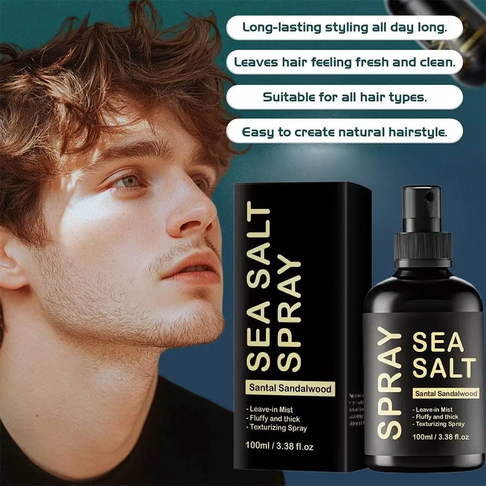 

Men 100ML Sea Salt Spray For Hair Hair Styling Spray Natural Sea Salt Nourishing Hair Fixing Care Improving Volumizing Texturing