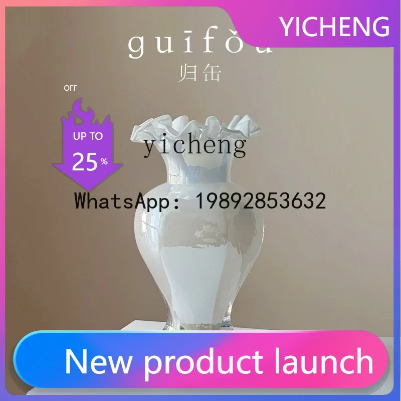 

pearlescent colorful handmade glass vase fishtail flower ware home decoration table decoration