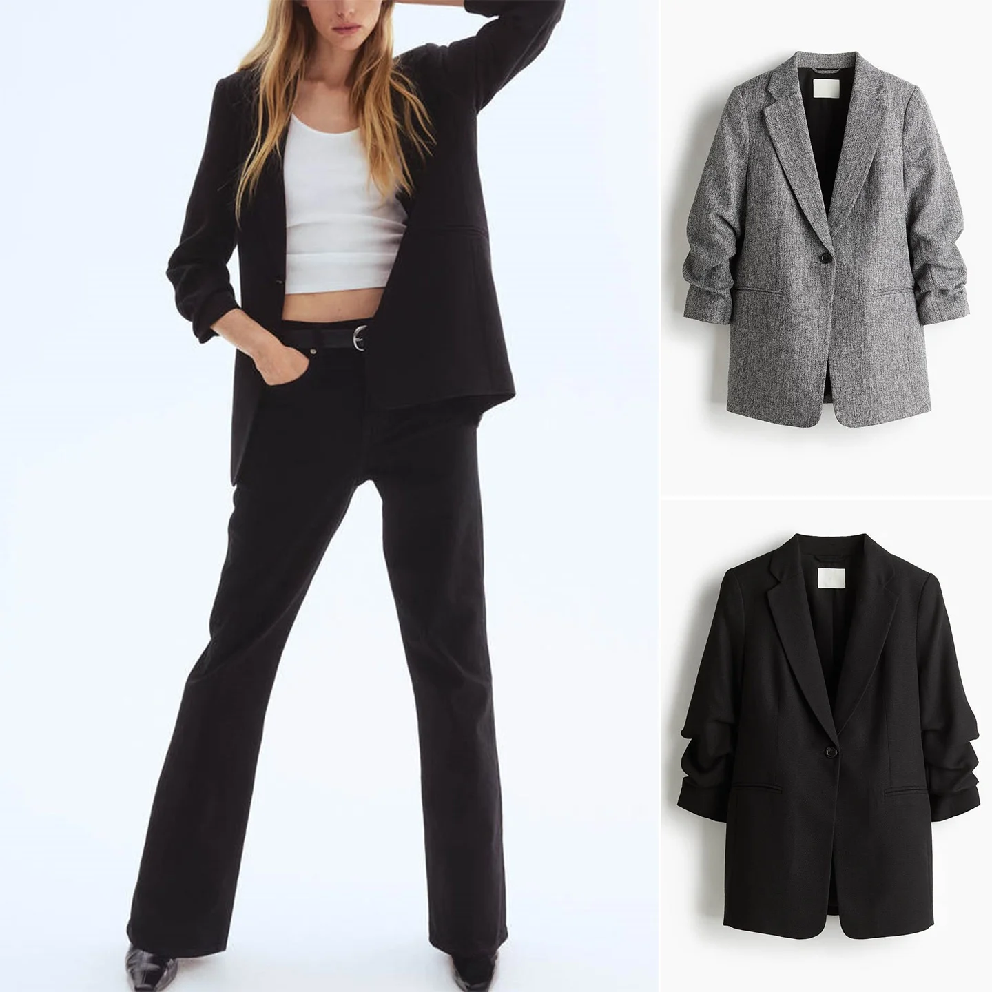 

Повседневное длинное однобортное пальто для женщин со складками и плоским воротником семи четвертей, осень Faion 2025 г.