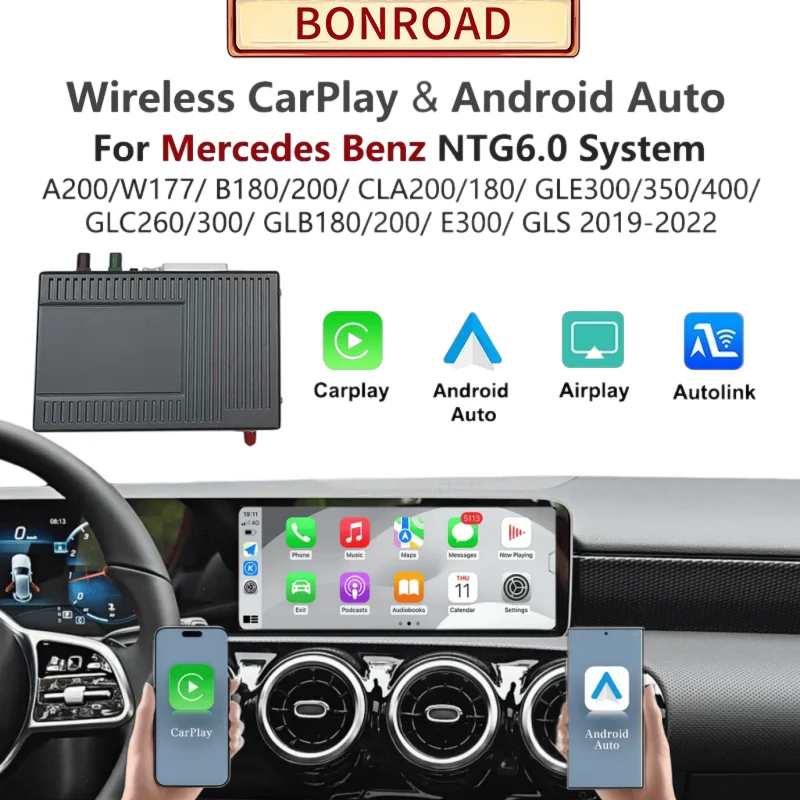 Wireless CarPlay for Mercedes Benz NTG6.0 W177 W247 W213 W463 W447 C118 X243 H243 W167 X167 X253 X247 C257 AirPlay MirrorLink BT