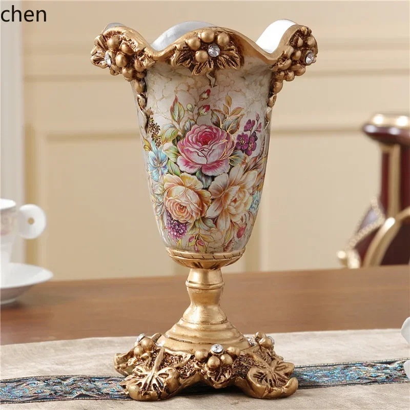 DSA Vintage Resin Tabletop Vase Home Decorative Flower Arrangement Ornament