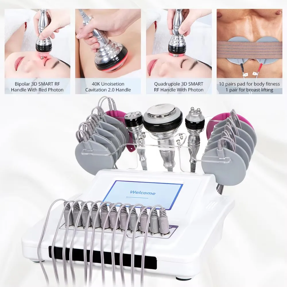 EMS 5 in 1 40K Cavitation Microcurrent Body Slimming EMS Electrode Muscle Stimulation Machine