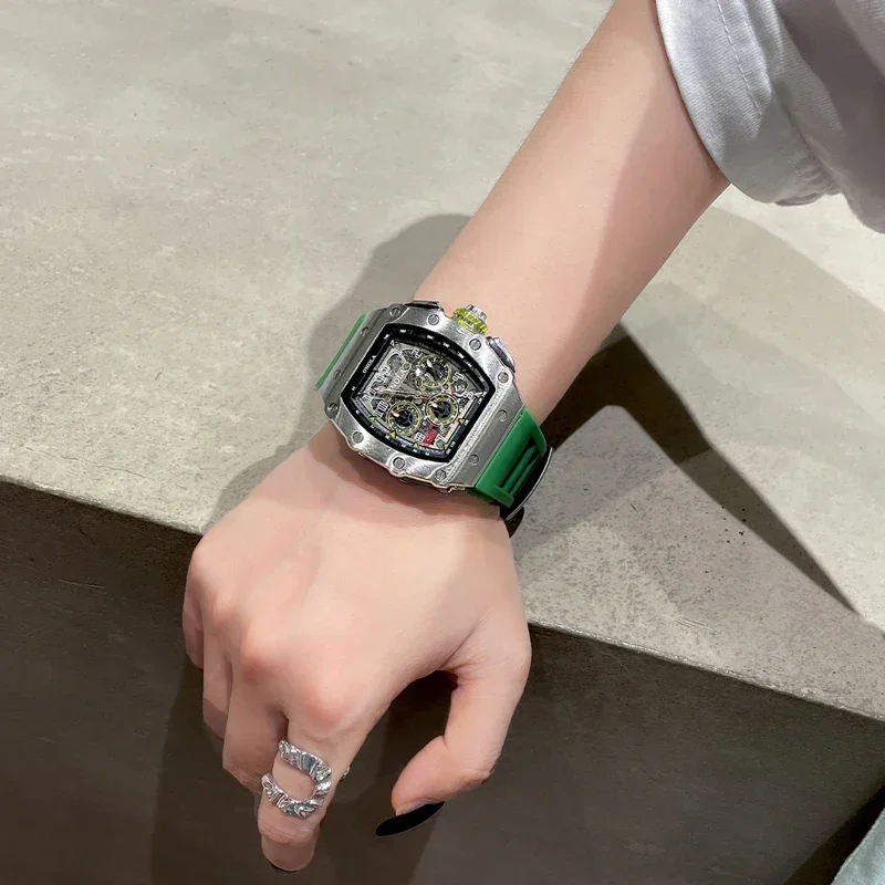 

Лучший бренд, роскошные мужские часы, водонепроницаемые спортивные часы, силиконовый ремешок, хронограф, кварцевые наручные часы Relogio Masculino