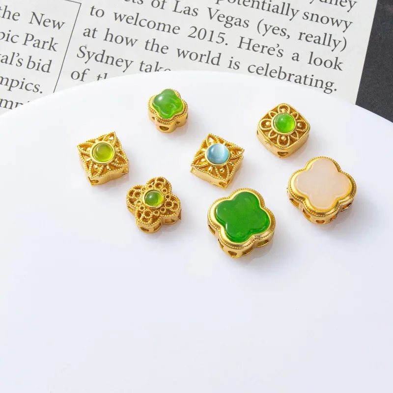 7 Pieces Cat's Eye Jewelry Making Spacer Beads Jewelry Making Charms Wholesale Beading DIY Bracelet Necklace Making Accessories