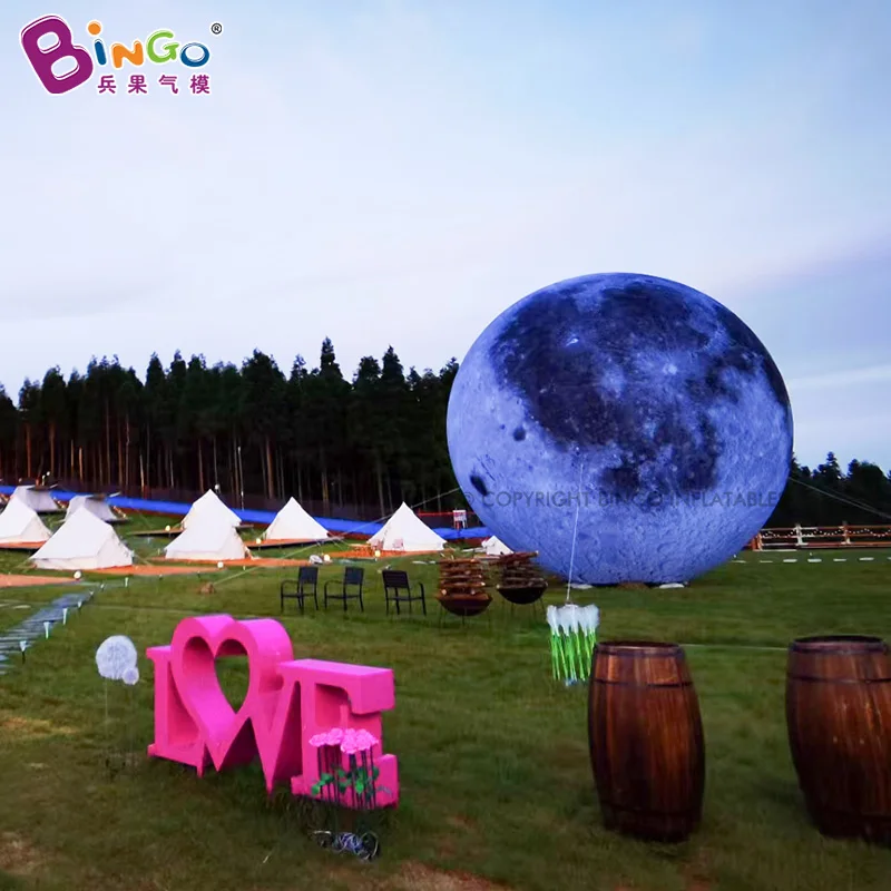 Giant Inflatable Moon with Lights 8 Meters in Diameter Universe Planet Balloon for Outdoor Decoration