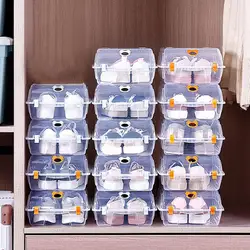 Organized Shoe Storage Box Stackable Shoe Box Space-saving Transparent Shoe Storage Boxes with Ventilation Holes Shoes Box