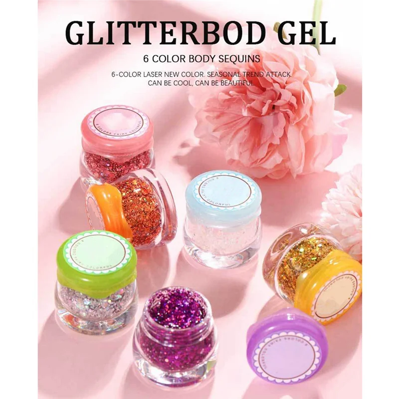 ABNG Eye Glitter อายแชโดว์เล็บ Body Face Glitter เจลยาวนานประกายเลื่อมเทศกาล Shinny ตกแต่ง Party