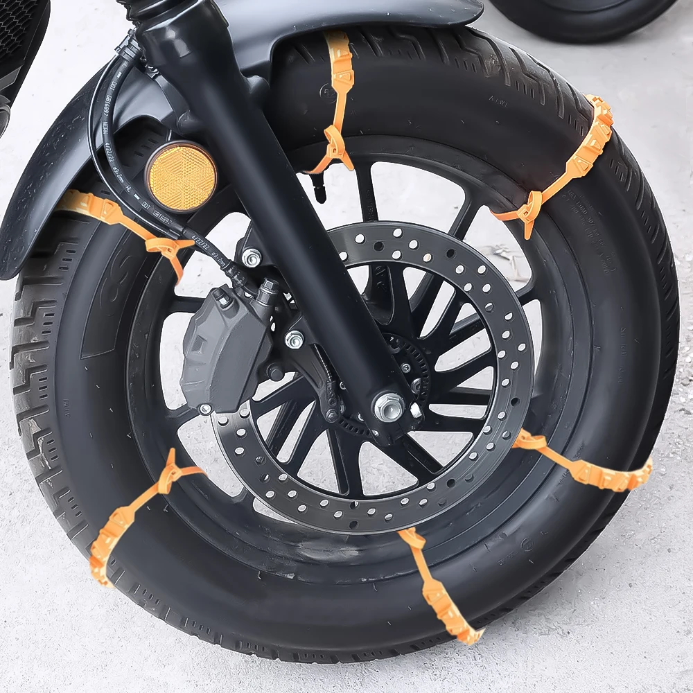 Tire Anti Slip Chains Belt With Snow Chains Winter Tyres  And Reusable Ties For Motorcycle Bike Road Safety Accessories