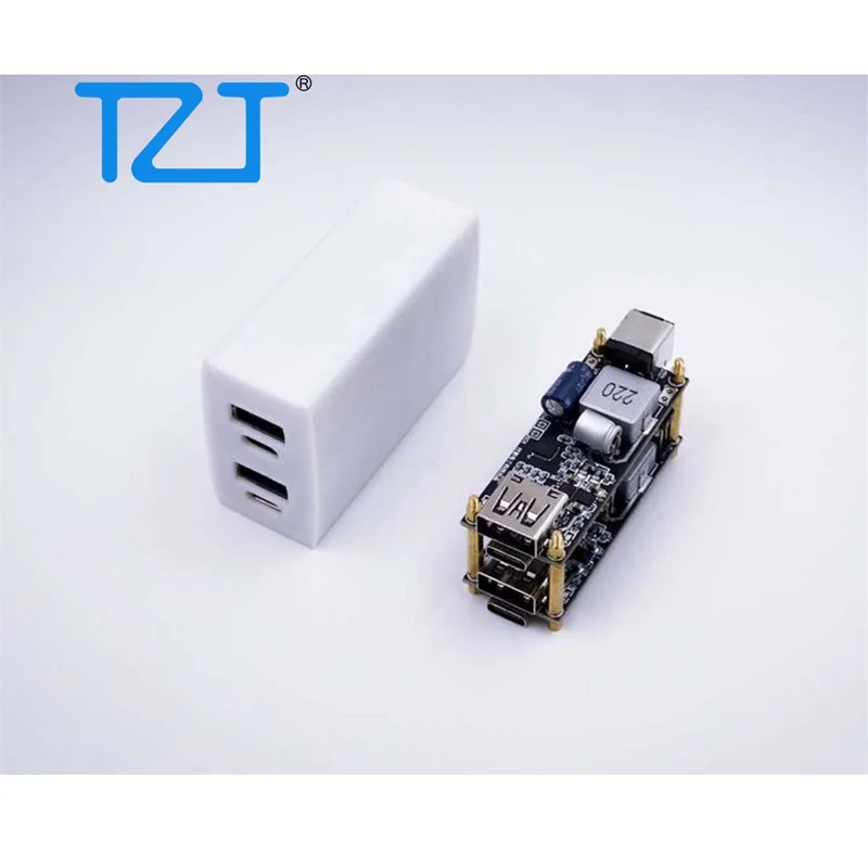 TZT 100W One-Way/Two-Way Desktop Fast Charging Module + Shell + 5521 Cable w/ Male Connector for PD 100W and PPS