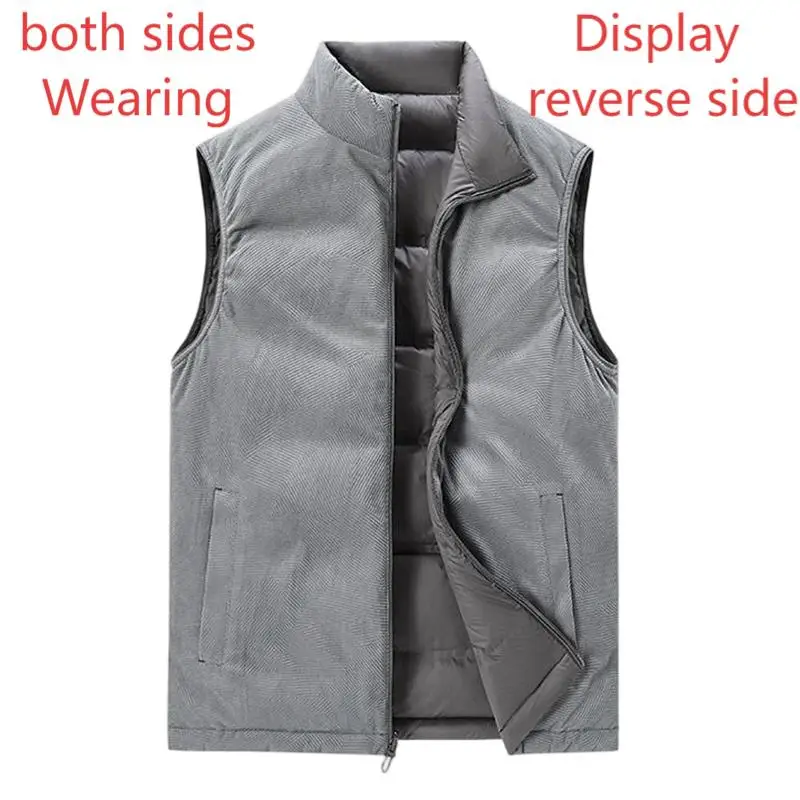 Winter Men White Duck Down Vest Men Warm Windproof Stand Collar Sleeveless Vests Male Pocket Ultralight Waterproof Waistcoat 7XL