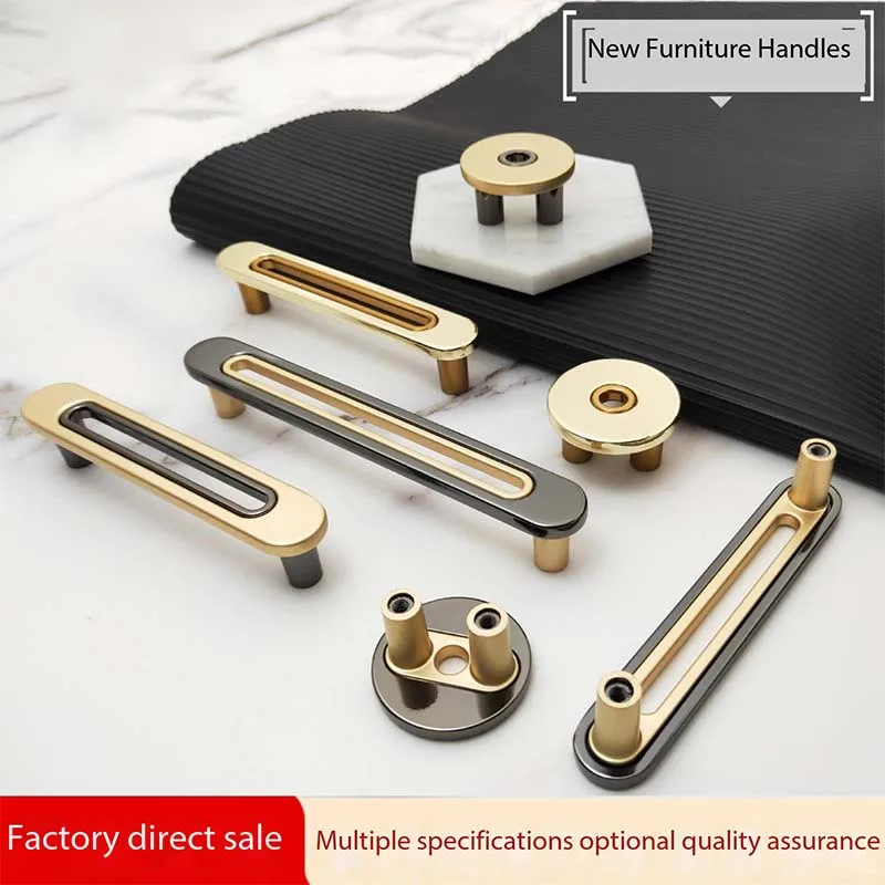 Schwarz-gold Kombination Zink-legierung Schrank Türgriff Badezimmer Schrank Schublade Schrank Türgriff Kleiderschrank Griffe für Möbel