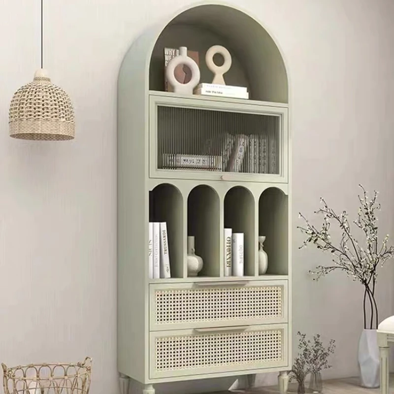 

Solid wood bookcase Light luxury children's floor-to-ceiling small bookshelf Wine cabinet Nordic side cabinet French retro