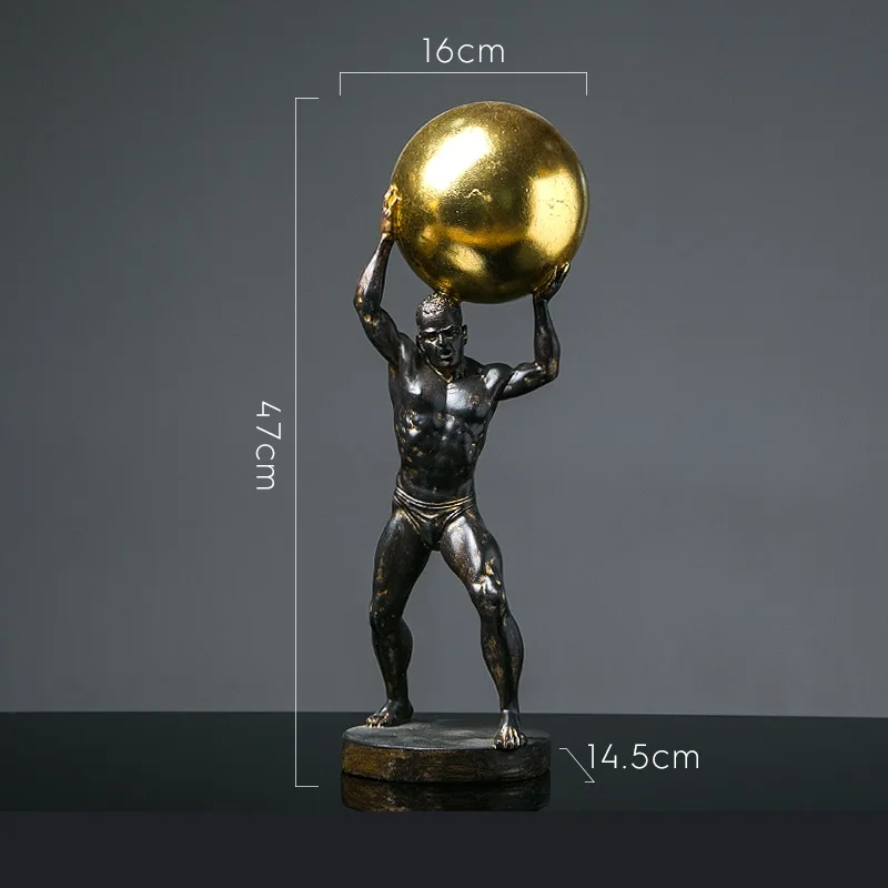 

NORDIC CREATIVE ATLAS CHARACTER SCULPTURE TITAN STATUE RESIN CRAFT DESKTOP AMERICAN HERCULES FIGURINES HOME DECORATE R2767