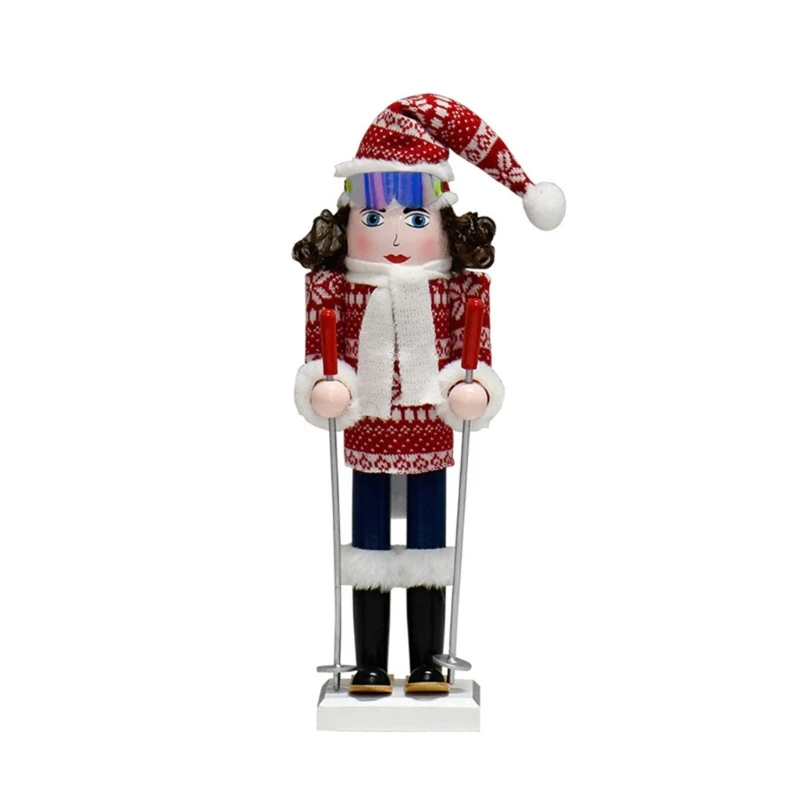 

Nutcrackers Soldier Ski Girl Figures Puppet Ornament Christmas Decorations Holiday and Indoor Winter Home Decors