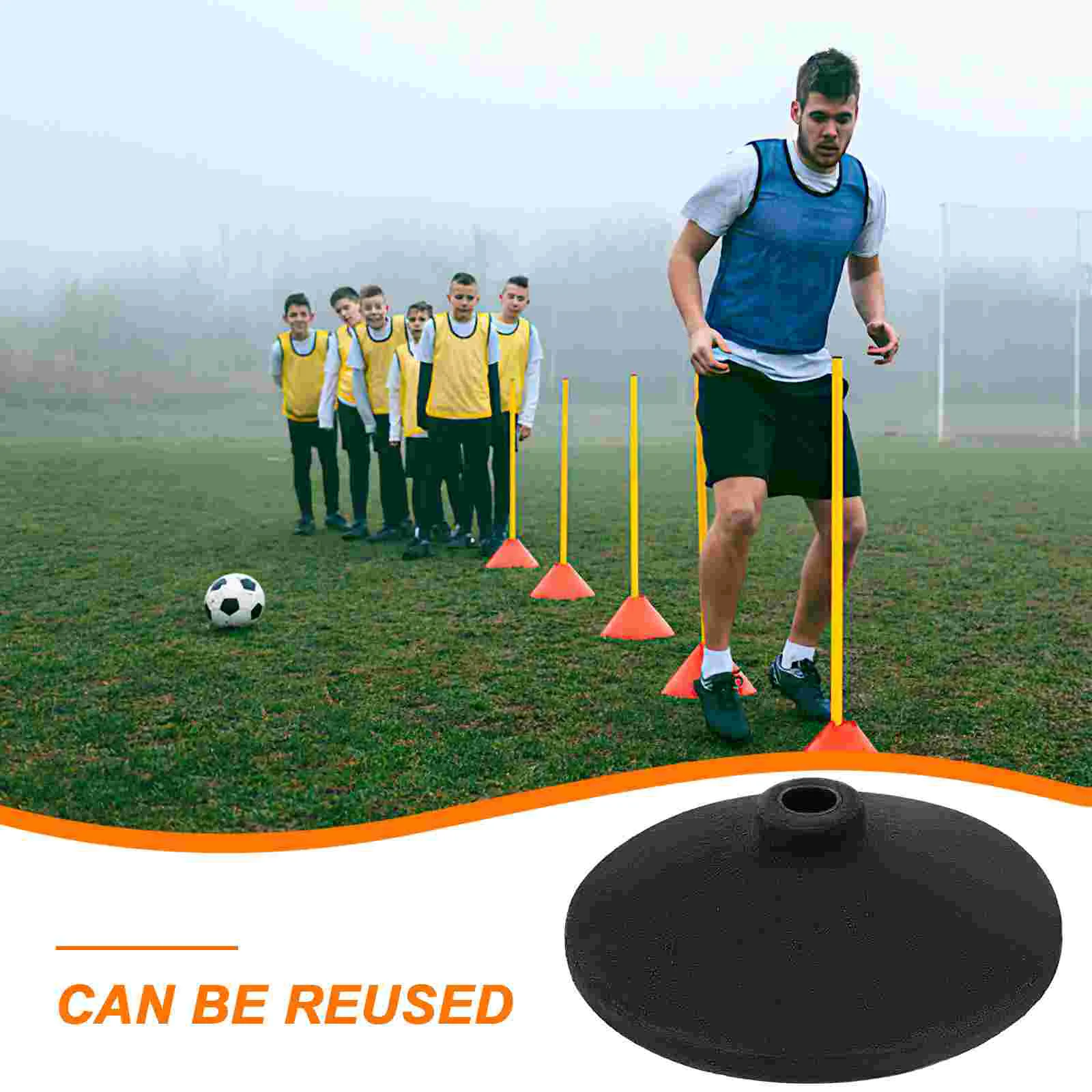 Basketball Pole Base Football Weighted Lightweight Black Versatile Training Equipment