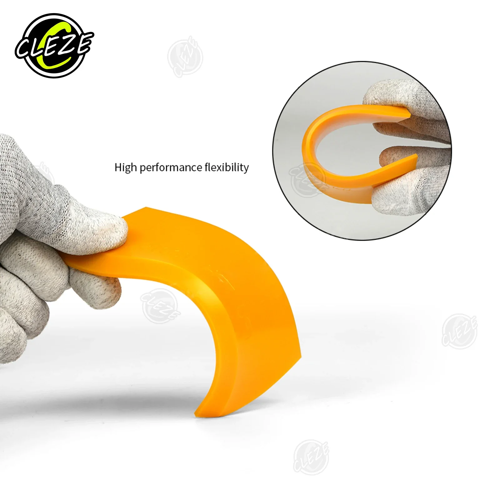 CLEZE High Quality Glass Rubber Squeegee Short Handle Scraper Tool for Car Wrapping PPF Window Tint Film Installation