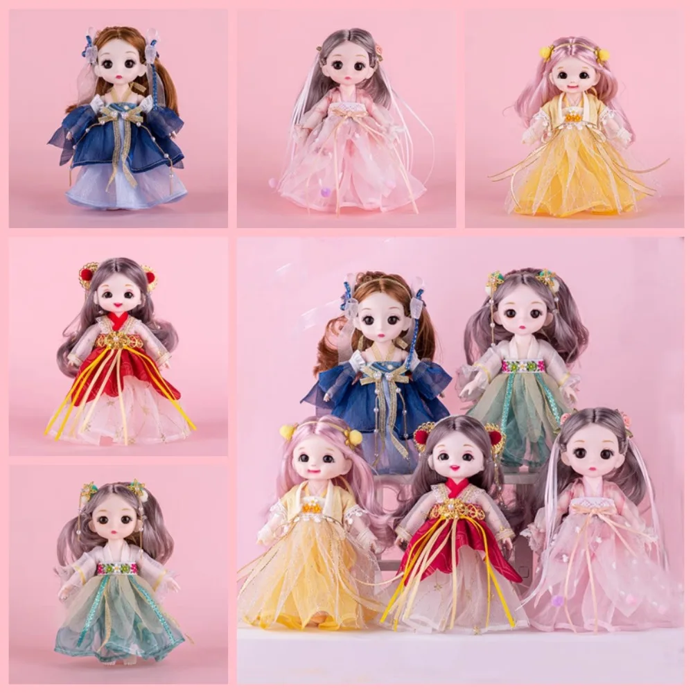 Mehrere Farben Antikes Kleid Bjd Puppe Kleine Prinzessin Chinesisches Kostüm 17 cm Alte Mädchenpuppe 17 cm Hanfu-Prinzessin