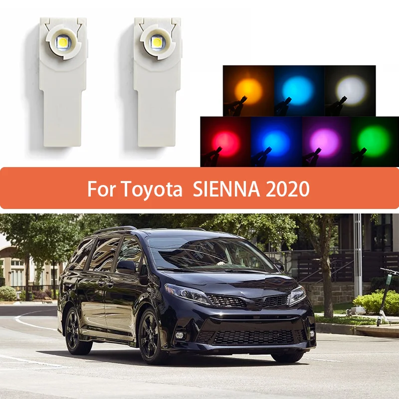 2Pcs LED Interior Foot Lamp With Wire For Toyota SIENNA 2020 Interior Decorative Lights Illuminator Connector Glove Box Lamp