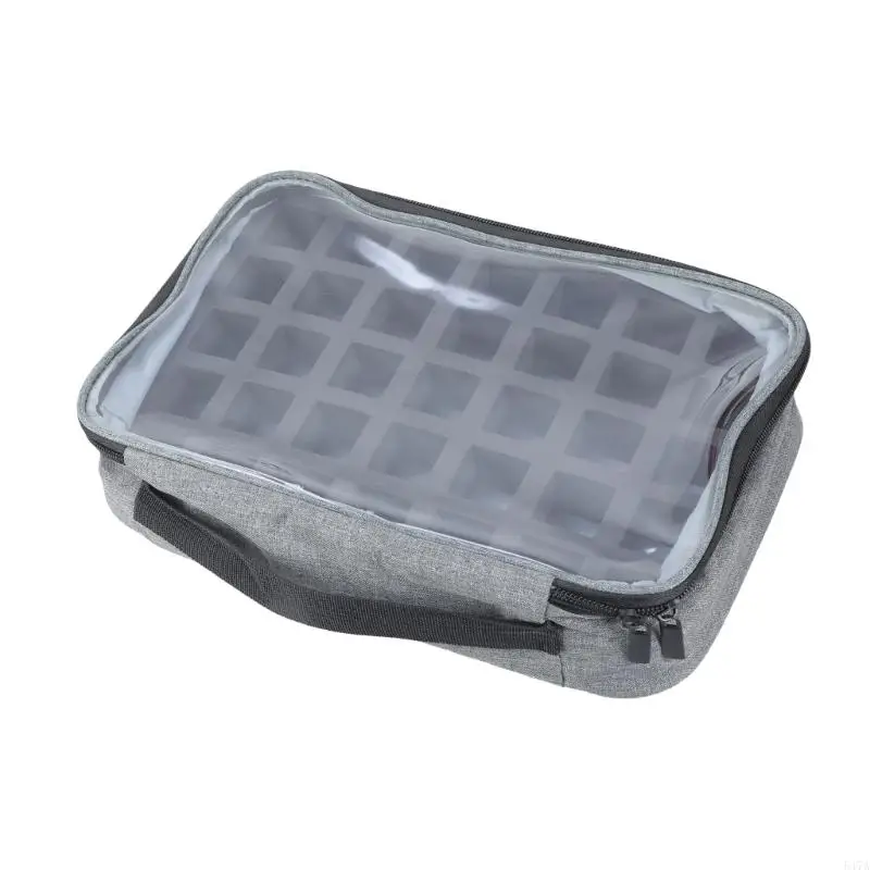 

Dust Resistant Lacquer Transparent Lid Quick Find Design Adjustable Compartments Polyester Makeup Storage 547A
