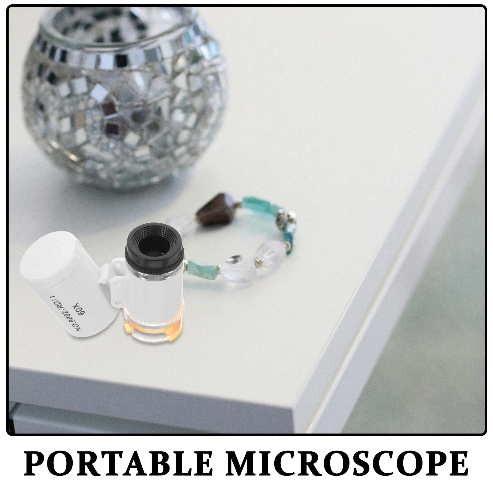 عدسة محمولة بمجهر تكبير 60X للمنسوجات والمواد المطبوعة وفحص العدسة المحمولة المدمجة لهواة الجمع