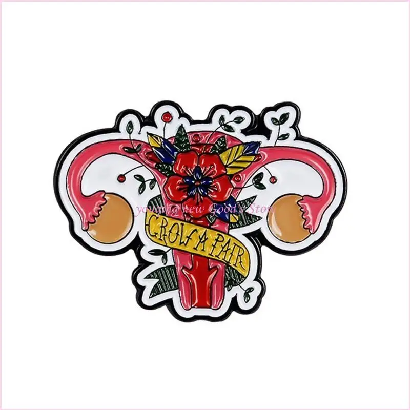 57QA الرحم الطبية Cuterus بروش المرأة رحم شكل بروش دبابيس المجوهرات النسوية