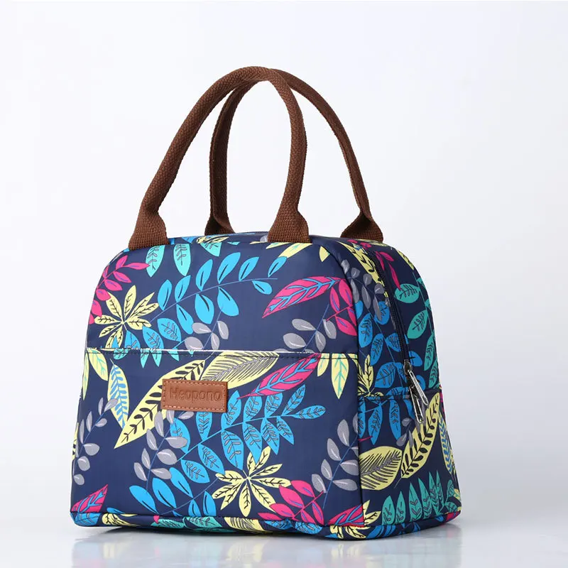 Functional Pattern Cooler Lunch Box Portable Insulated Canvas Lunch Bag Thermal Food Picnic Lunch Bags for Women Kids