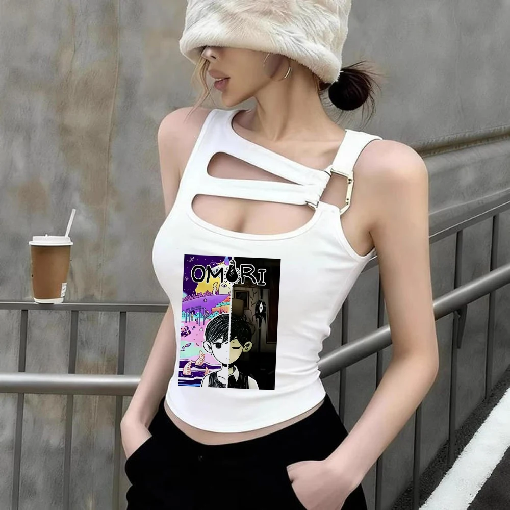 Omori crop top women kawaii funny cutecore baddie korean fashion top tees korean fashion emo cute clearance sales jojifuku