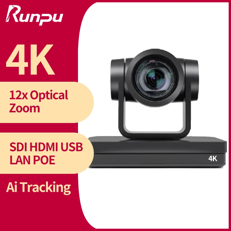 

Камера видеоконференции Ai -Auto Track Ptz 4K SDI HDMI USB IP POE 12X оптический зум для прямой трансляции Ptz вещательная камера для vMIX