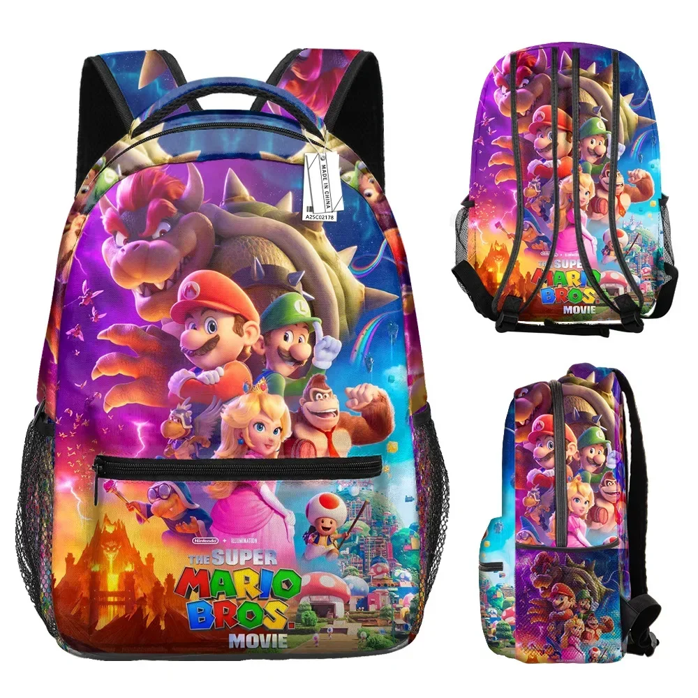 

Mario Super Mario Surrounding Print Backpack Children's Backpack Schoolbag Boys and Girls Backpack Lightening Zipper Shoulders