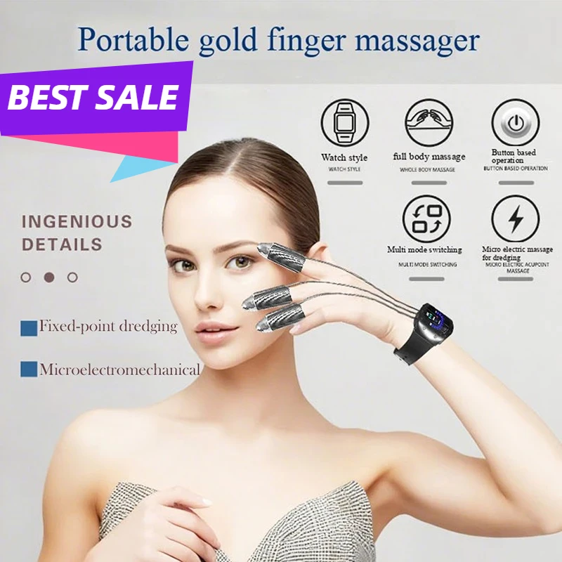 NUOVO Microcorrente Dito Dorato NUOVO Lifting del viso Collo Dispositivi rassodanti Massaggiatore per il corpo EMS Macchina di bellezza Ringiovanimento della pelle Dito