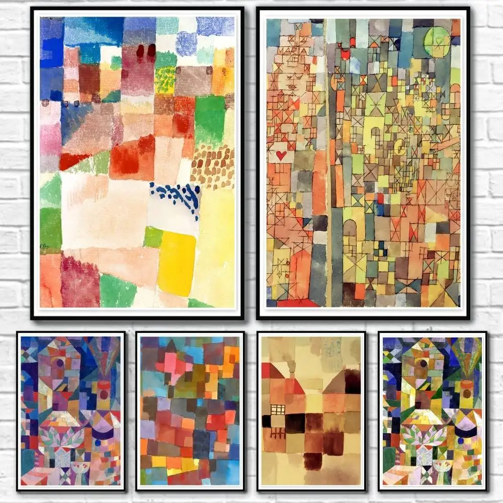 

P-PAUL KLEE Modern Color Block Poster Home Living Bed Room Bar Hallway Sticky Wall Art Printing Waterproof Aesthetic Decor