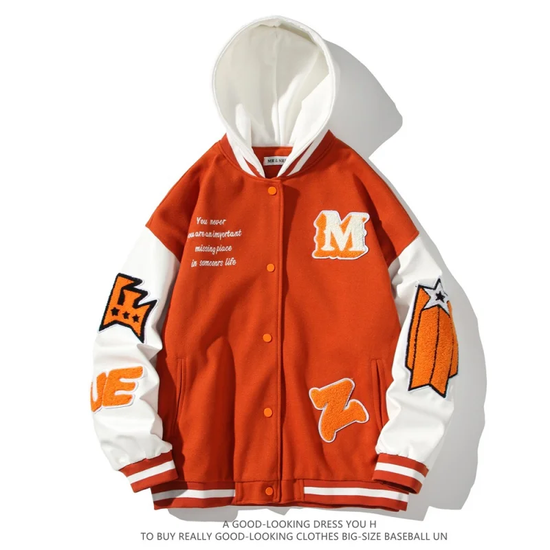 

High Quality Spring Autumn Trends Jackets Men's Handsome Hooded Jacket Large Size Loose Casual Baseball Jackets Streetwear Coat