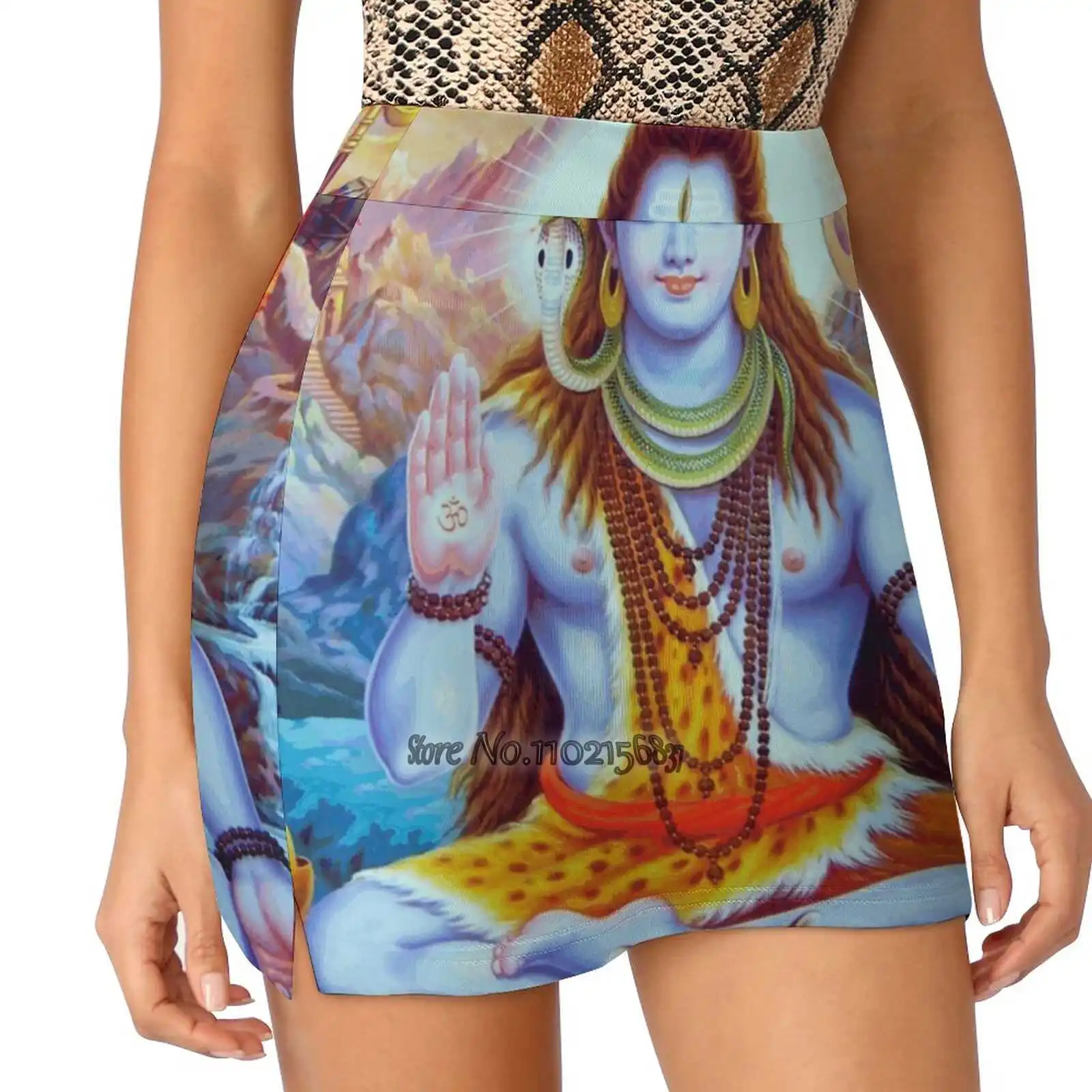 Shiva S-4Xl Tennis Skirts Golf Fitness Athletic Shorts Skirt With Phone Pocket Shiva God Gods Occult Spiritual Magic Magick