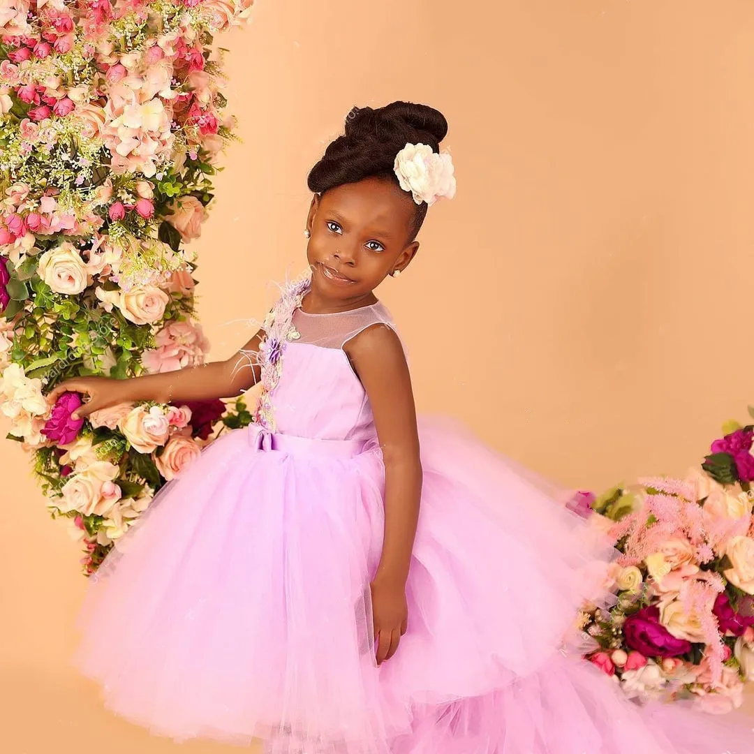 Robe rose longue à manches courtes pour mère et fille, tenue de Rh, pour fête d'anniversaire