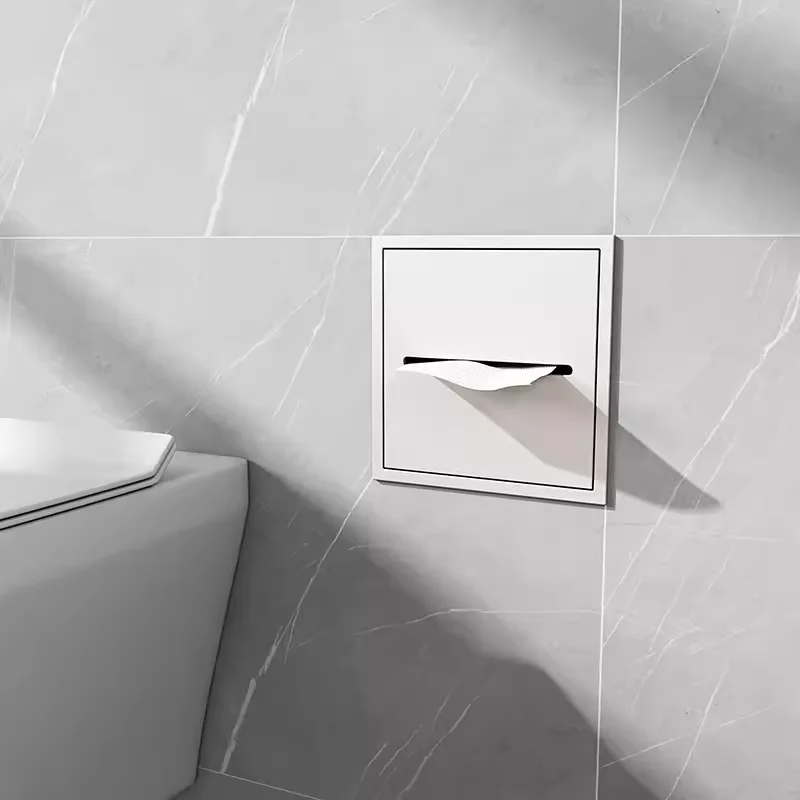 Stainless steel niche toilet embedded tissue box niche rack concealed pumping box bathroom wall cabinet