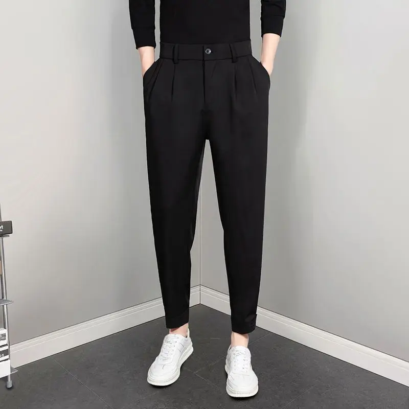 GELITAYIN Slim Fit Casual Harem Pants Man Thin Summer Cropped Trousers For Men Harajuku Fashion Sale Slacks Xxxl 2025 New In Str