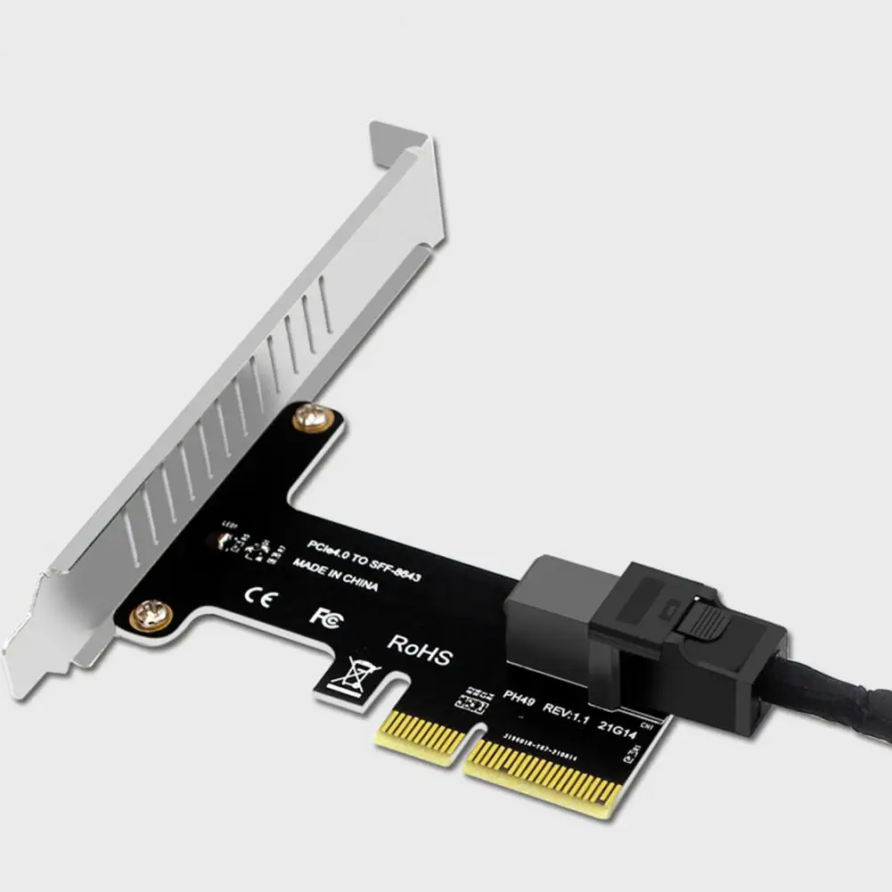 بطاقة توسيع Pcie محول الطاقة بطاقة توسيع Pcie X4 إلى Sff8643 عالية السرعة لمحول U2 Nvme Ssd الناهض العالمي