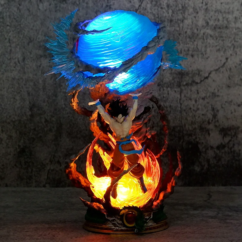 23cm Goku Figure Super Spirit Bomb Dragon balls Son Goku Action Figure with Light PVC Anime figure Model Collection Model Toys