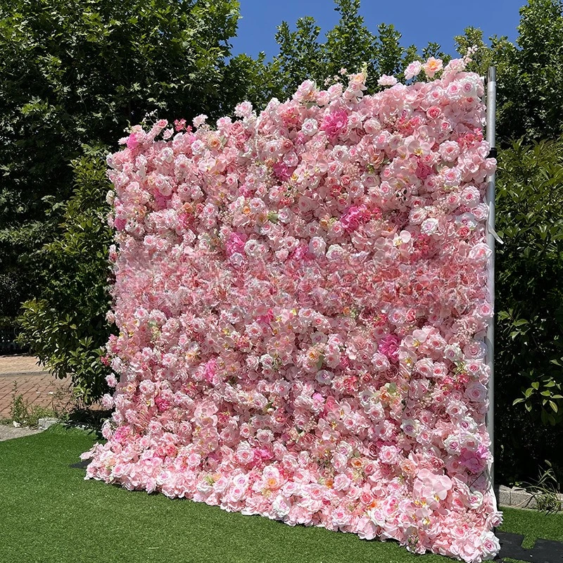 Gradual change simulation wall background wall wedding decoration outdoor wedding arrangement rose wall high simulation